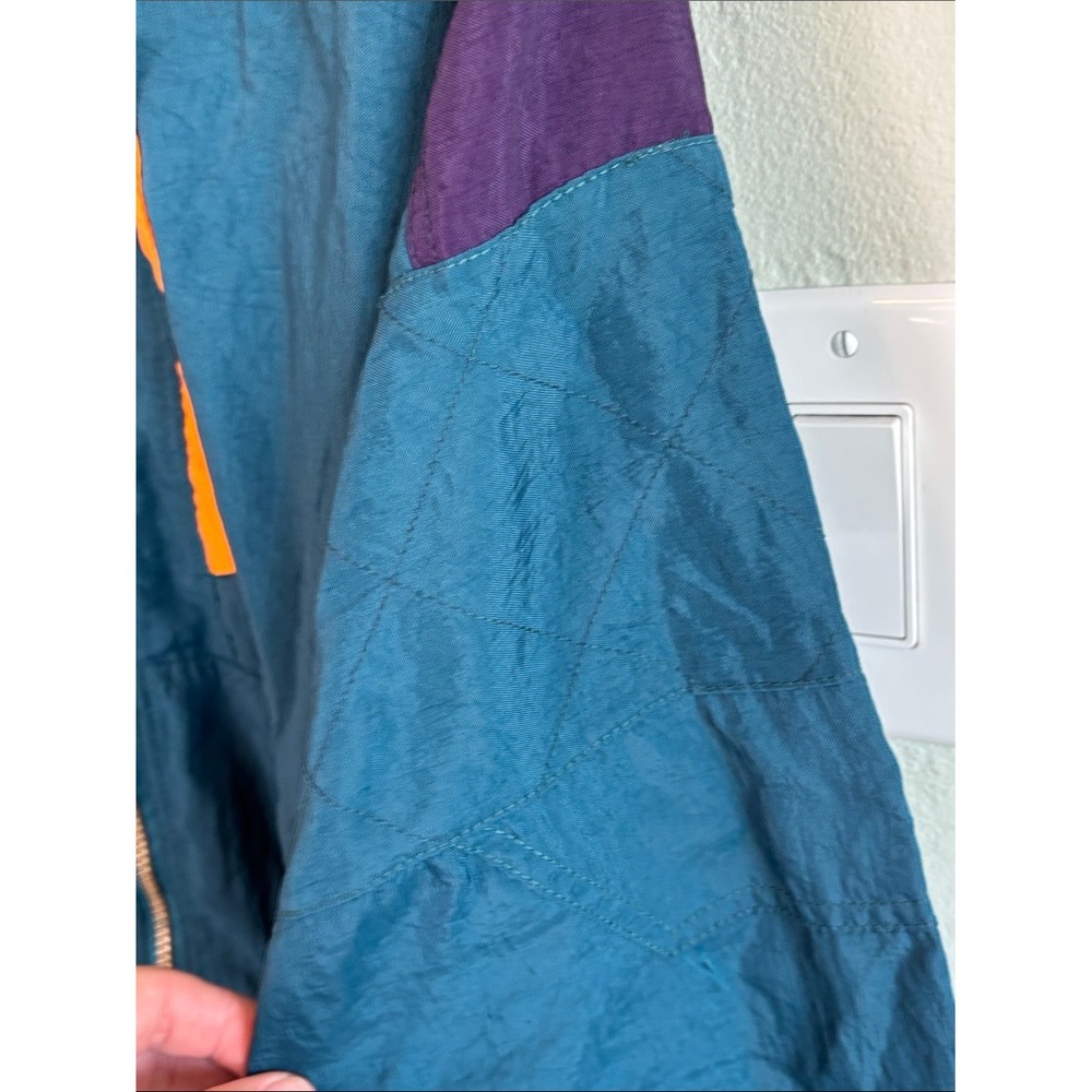 Puma Tracksuit Teal Purple Orange Unisex Large Vintage 90s Colorblock 2pc Set - Picture 8 of 16